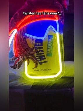 Twisted Tea Neon Bottle Sign - Yellow & Blue Accent